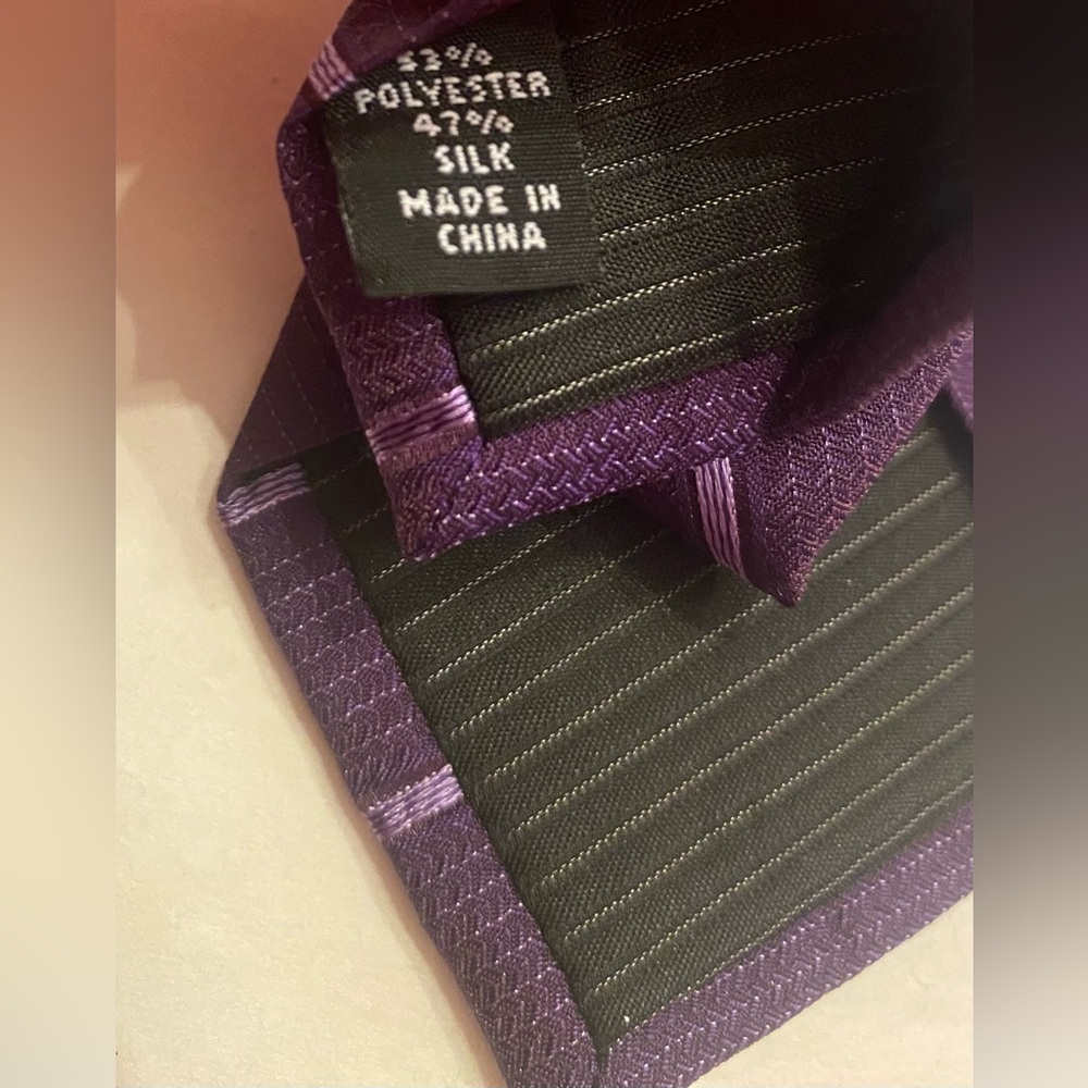 Alfani Men's Purple Stripe Tie - Picture 5 of 5